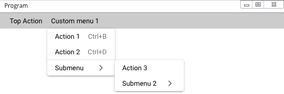 Example menu under the titlebar