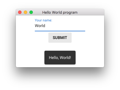 Hello World screenshot