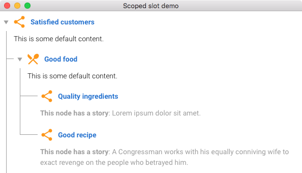 Scoped slots example